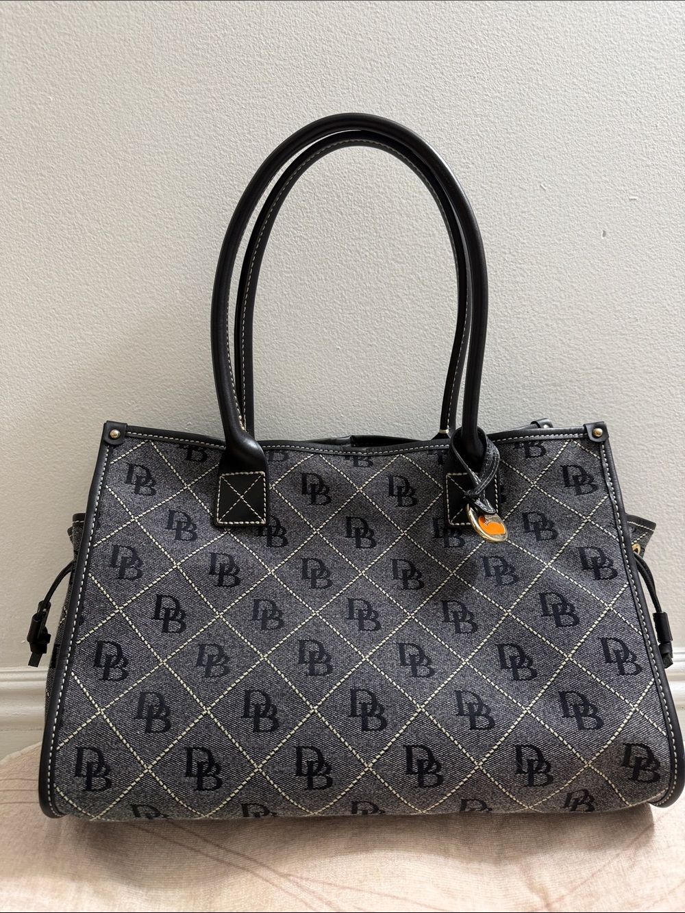 Dooney & Bourke Black Monogram Quilted Tote